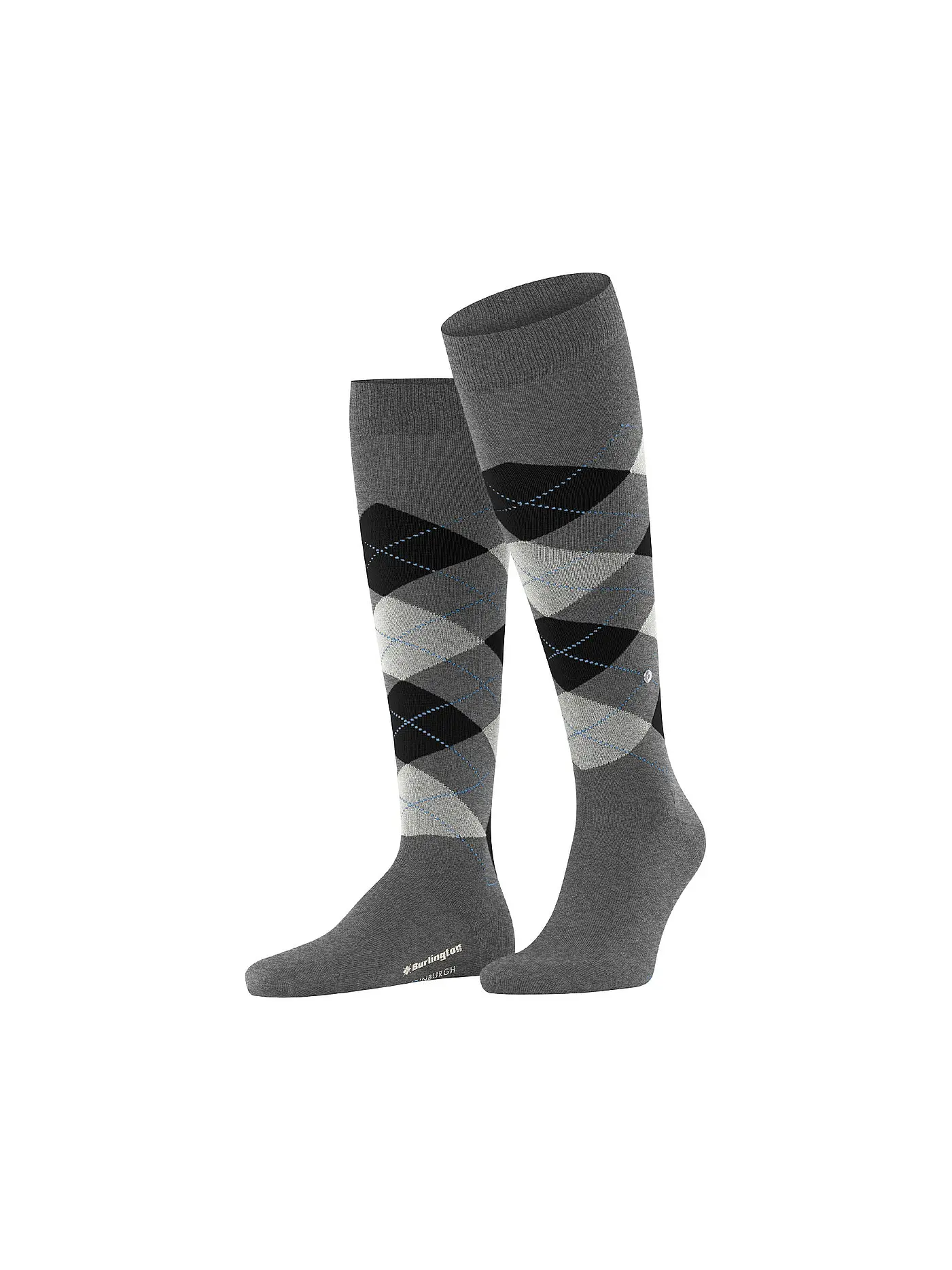 BURLINGTON | Herren Kniestrümpfe EDINBURGH 40-46 black | grau